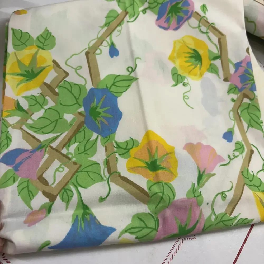 Vtg Utica Morning Glory full size sheet set